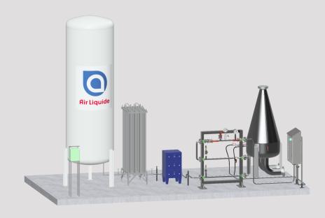 CO2 Installation with evaporators, cabinet and Bicobe mixer